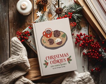 Christmas Cookies & Cocoa Recipe Book, Personalized Holiday Baking Cookbook, Custom Winter Baker Journal, Family Kitchen Heirloom Notebook