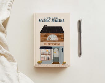 Cozy Bookshop Book Review Journal, Reading Tracker Notebook, TBR Organizer for Readers, Book Lover Gift for Her, Bookshelf Tracker Log Diary