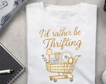 Thrift Lover Shirt Design | Vintage Shopping Cart Graphic (Digital Download)