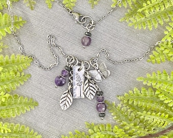 Lavender Flower Garden Gardener Purple Charm Necklace CHOOSE Length
