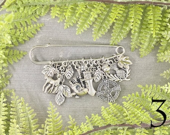 Kilt Scottish Scotland Pins Kilt Stag Nature Thistle Bagpipes Love Charm Pin