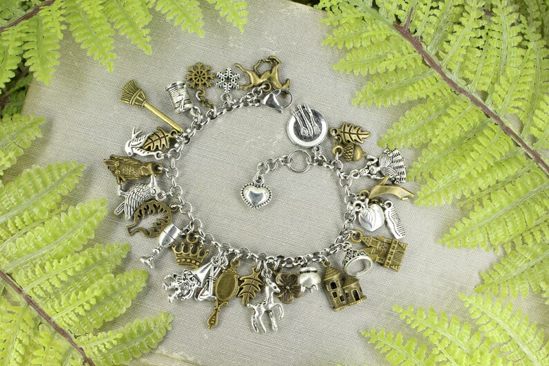 Snow White Dwarves Brothers Grimm Inspired Classic Children's Story Charm Bracelet image 1