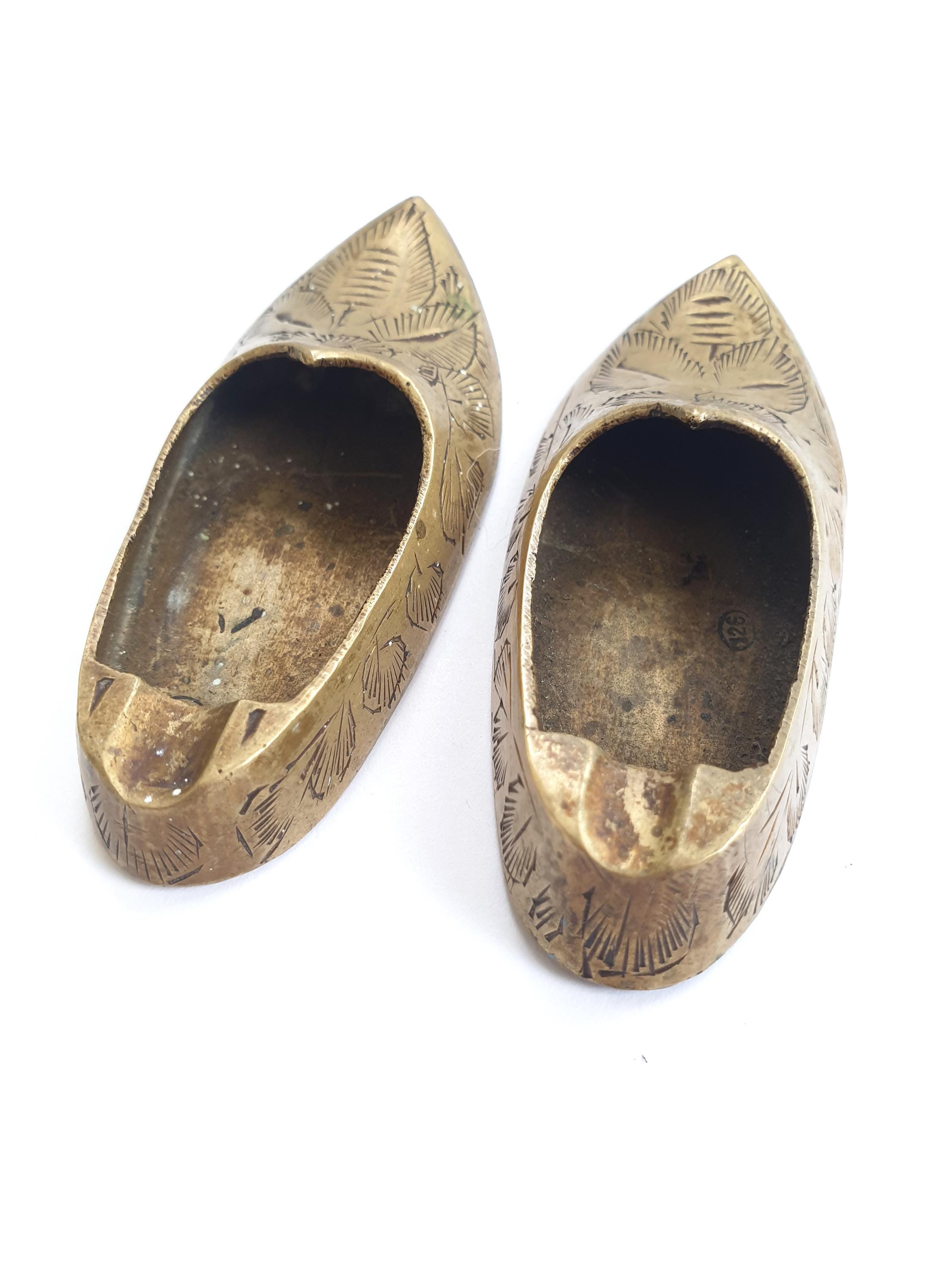 Vintage - Brass, Indian, Shoe/ Slipper Shaped Ashtrays, Trinket