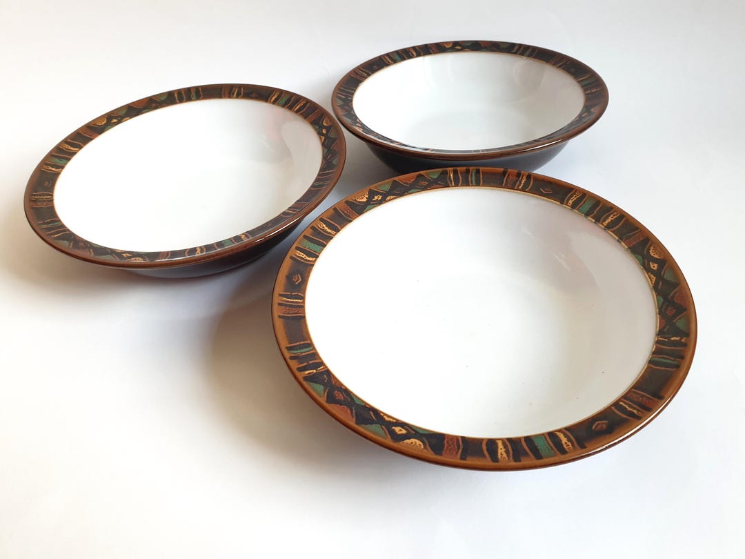 Vintage - Denby, Shiraz Pattern, Three Soup Bowls, Large Cereal Bowl ...