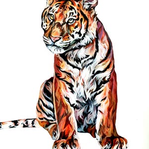 Tiger No.1, Original Acrylic Painting, 15 x 21 inches