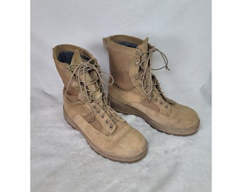 McRaeTan Suede Gore-Tex Military Combat Flight Boots Vibram Sole 10.5 Utility