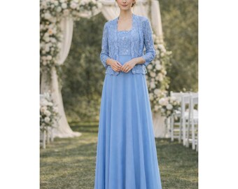 Karen Miller Bridesmaid Formal Gown Timeless Maxi Dress Lace Sequins Blue Size 8