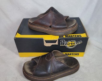 Dr Martens Vintage Y2K Criss Cross Sandals Grunge Chunky Leather Size 7 Women