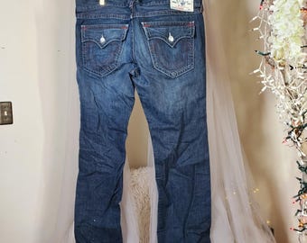 Jeans True Religion vintage da uomo, taglia 40, modello Y2K anni '90, gamba dritta, vestibilità 45x33, cotone