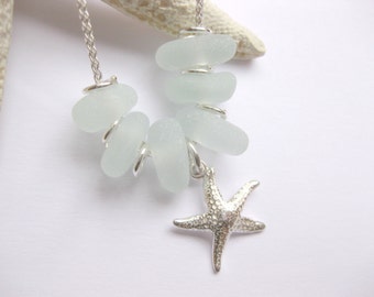 Starfish jewelry Sea glass necklace Starfish pendant sea glass custom