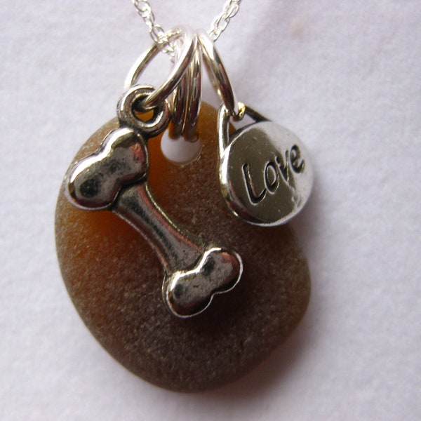 Dog lovers Seaglass SS Necklace