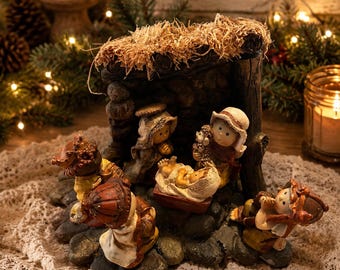 Rustikale Weihnachtskrippe