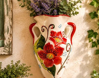Vintage Hand Painted Spanish Ceramic Wall Sconce