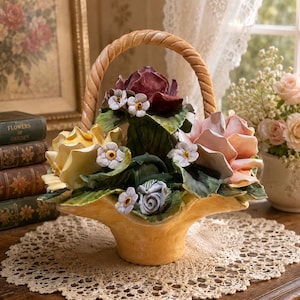Capodimonte Rose Basket - Etsy