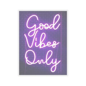 Good Vibes Only Kiss-Cut Stickers, Neon Aesthetic Stickers for Laptops, Phone Cases, Journals, Affirmation Decor, Motivational Gifts