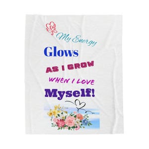 Inspirational Velveteen Plush Blanket, Cozy Throw for Self-Love, Motivational Decor for Home, Perfect Gift for Wellness, Self-Care