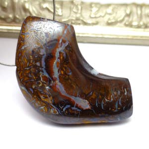 53.255 Carats Yowah Koroit Australian Boulder Opal Bead Pendant free form Handmade Lisajoy Sachs Designer One of a Kind Authentic Natural