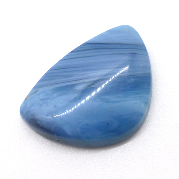 27.240 Carats Swedish Blue Cabochon Handmade Lisajoy Sachs Robin's Egg Blue Turquoise Aqua Iron Ore Slag Glass Opaque Translucent Veining