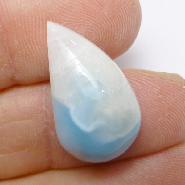 12,475 carats Larimar Cabochon Stefilia's Stone Pectolite Teardrop Cut Ciel clair Tifany Robins Oeuf Bleu Vert Bijoux République dominicaine