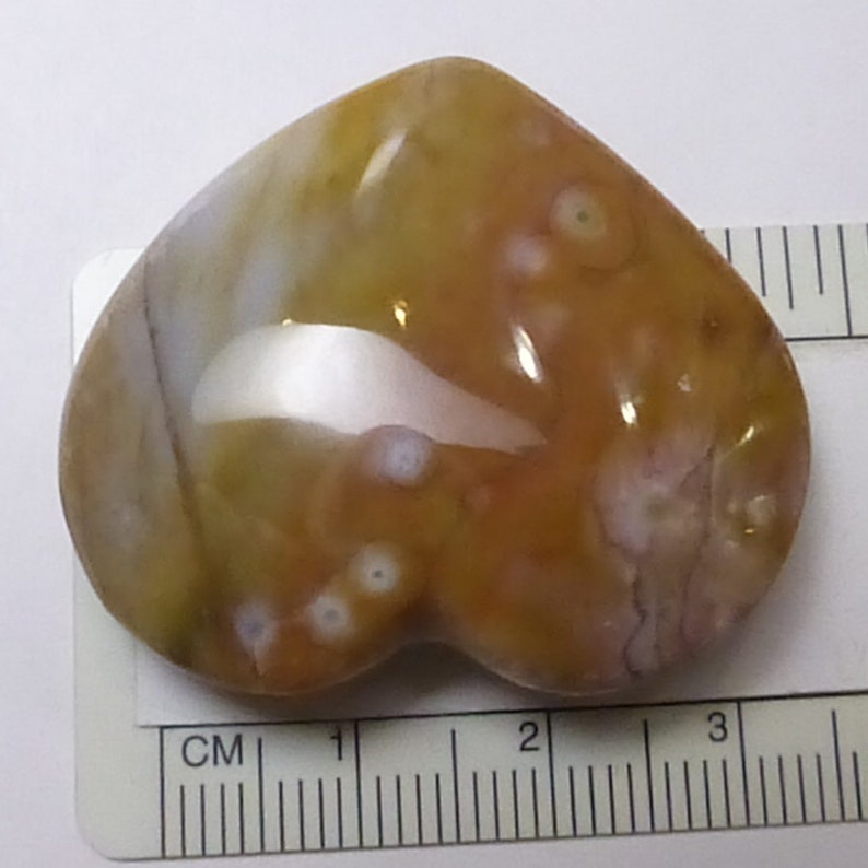 Ocean Jasper Cabochon Heart Shaped Quality Hand Cut Designer Form One of a Kind Beautiful Pattern Modeling LARGE