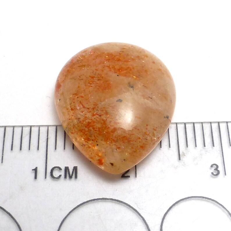 Sunstone Cabochon Orange Sparkle Aventurine Intense One of a Kind Rare Gemstone Rainbow Feldspar Natural Labradorite Glow Schiller Sparkle