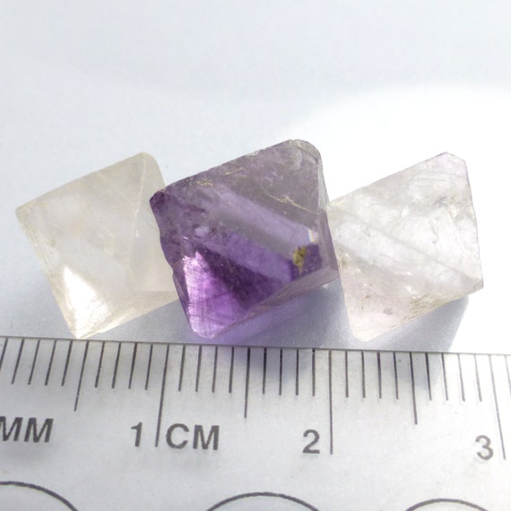Fluorite Crystal Rough Micro Specimen Miniature Small Natural Octahedron Gemstone Aqua Raw  Stick One of a kind Rare Perfect for a ring