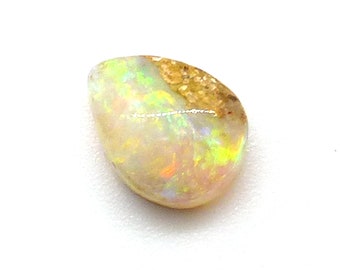 0.440 Carats Rare Queensland Australian Pipe Boulder Opal Cabochon Small Tiny Mini Miniature Teensie Teardrop Precious Crystal Opals for