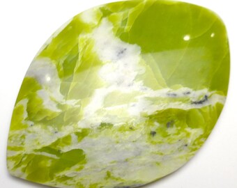 142 Carats Serpentine Serpentineite Cabochon Giant Norway Norwegian Grade AAA Apple Acid Olive Green Opaque Handmade Lapidary Hand Cut