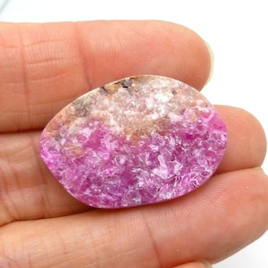 29.110 Carats Pink Druzy Cabochon Cobalt Calcite Oval Cobalto Natural Color Not Dyed Designer Hand Cut Cobaltoan Carbonate Crystals Handmade