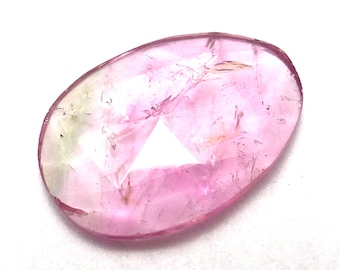1.145 Carats Tourmaline Cabochon Rose Cut Watermelon Pink Rubellite Small Gemstone Rubellite One of a Kind Faceted Handmade Handcut