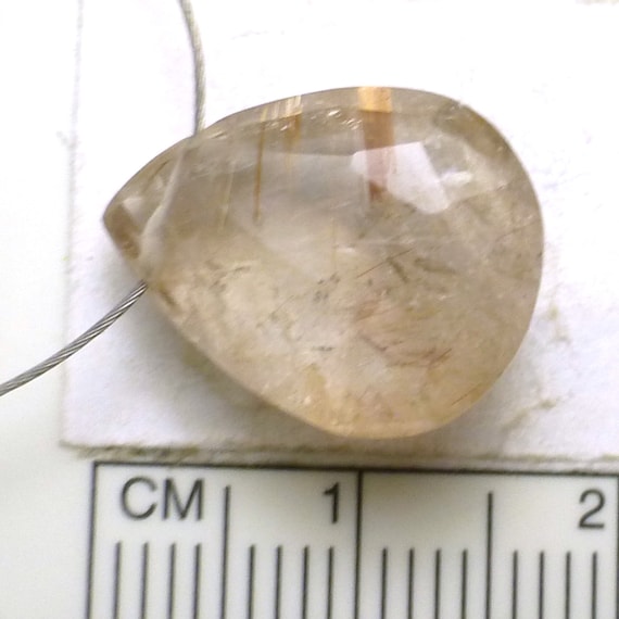 Faceted Nugget Rutilated Quartz Focal Bead Rutilated Quartz Bead 22 mm Focal Faceted Nugget Rutilated Quartz Focal Bead Rutilated Quartz Bead 22 mm Focal