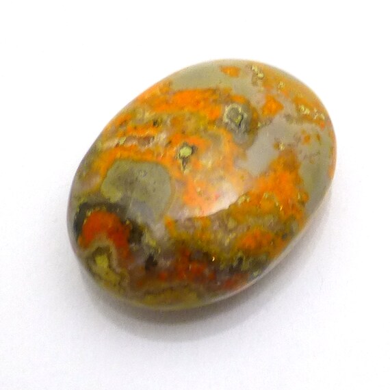 Bumble Bee Jasper Cabochon Free Form Hand Cut Lapidary Rare Material Bali Indonesia West Java Orange Yellow Grey Black Saffron Pendant Ring
