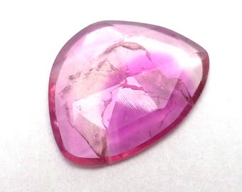1.940 Carats Tourmaline Cabochon Rose Cut Watermelon Pink Rubellite Small Gemstone Rubellite One of a Kind Faceted Handmade Handcut