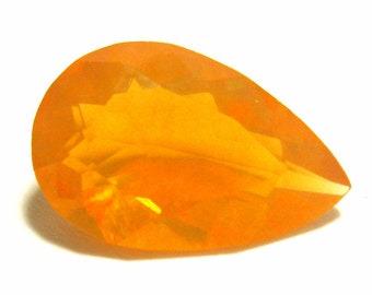 1.5 Carats Fire Opal Gem Stone Perfect for an Engagement Ring Solid Jelly Opal Designer Pear Shape Hand Cut Lovely Orange Quality  Stone