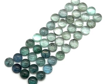 0.45 Carats Blue Tourmaline Cabochon ONE 5mm Round Rare Indicolite Domed Natural Gemstone Perfect Ring stone Caribbean Aqua Paraiba