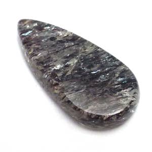 Melody&#39;s Stone Cabochon Super Seven Crystal Design Tear Drop Statement Amethyst Cacoxenite Rutile Lepidochrosite Goethite Smoky Quartz