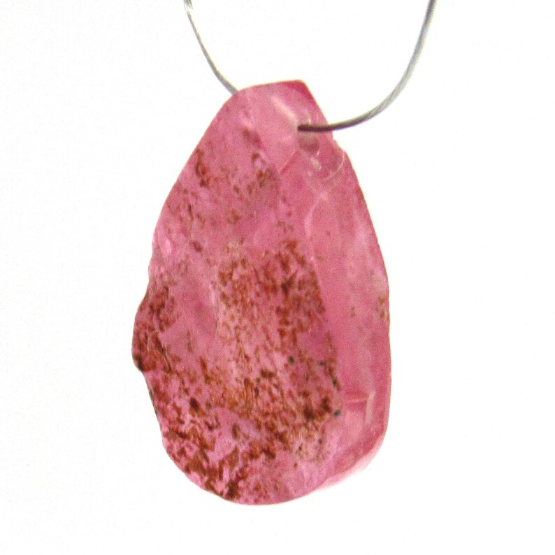 Ruby Crystal Slice Natural Focal Bead Cabochon Magenta Sapphire Corundum September Birthstone Pink Magenta Flat One of a Kind Raw Rough