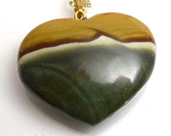 Royal Imperial Jasper Bead Pendant Heart Shape with bail Designer Cut Perfect for a large Necklace Stringing Mined in Mexico