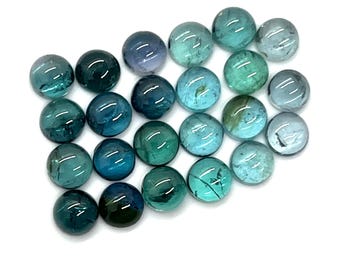 Blue Tourmaline Cabochon ONE 6mm Round Rare Indicolite Domed Natural Gemstone Perfect Ring stone Caribbean Aqua Paraiba