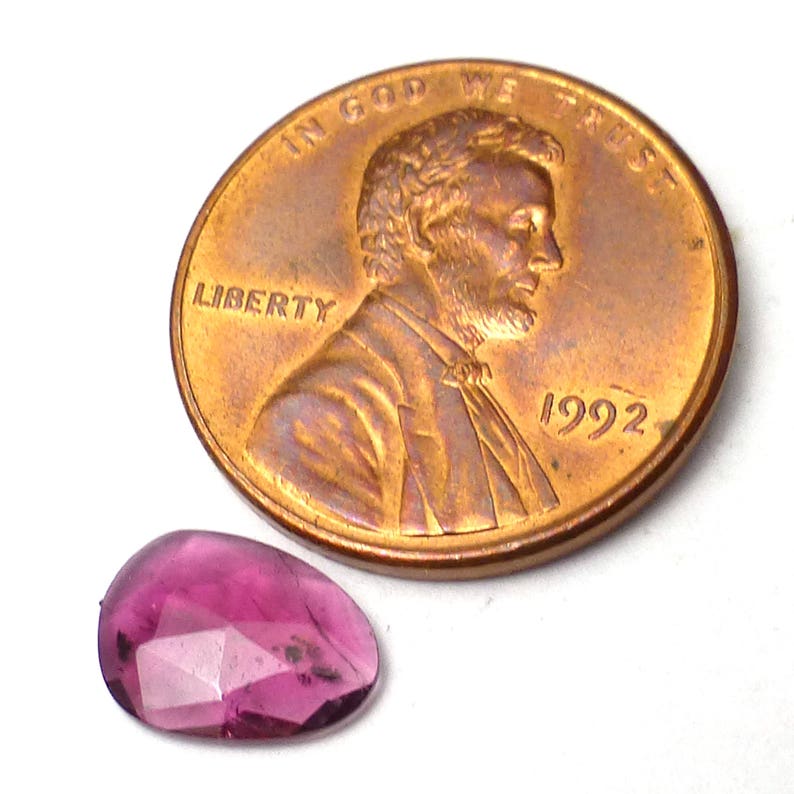 Rubellite Tourmaline Cabochon Rose Cut Watermelon Pink Gemstone One of a Kind Faceted Handmade Handcut Ring Stone Faceted