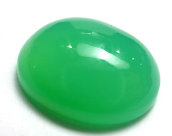 3.325 Carats Chrysoprase Chalcedony 11x9 Oval Green Cabochon Natural Not dyed Gemstone Rare Australian Hand Cut Lapidary Translucent ONE