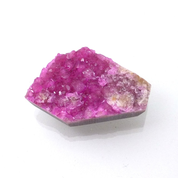 Pink Druzy Cabochon Cobalt Calcite Geometric Cobalto Natural Color Not Dyed Lisajoy Sachs Designer Hand Cut Cobaltoan Carbonate Crystals