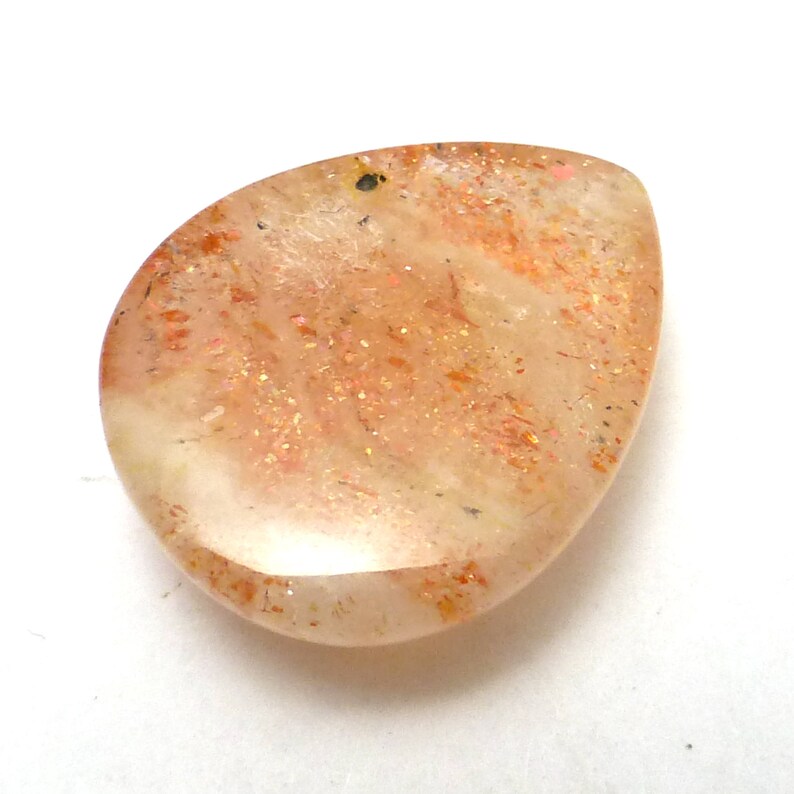 Sunstone Cabochon Orange Sparkle Aventurine Intense One of a Kind Rare Gemstone Rainbow Feldspar Natural Labradorite Glow Schiller Sparkle