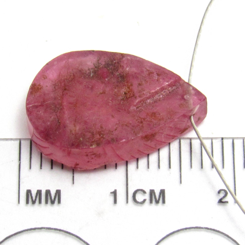 Ruby Crystal Slice Natural Focal Bead Cabochon Magenta Sapphire Corundum September Birthstone Pink Magenta Flat One of a Kind Raw Rough