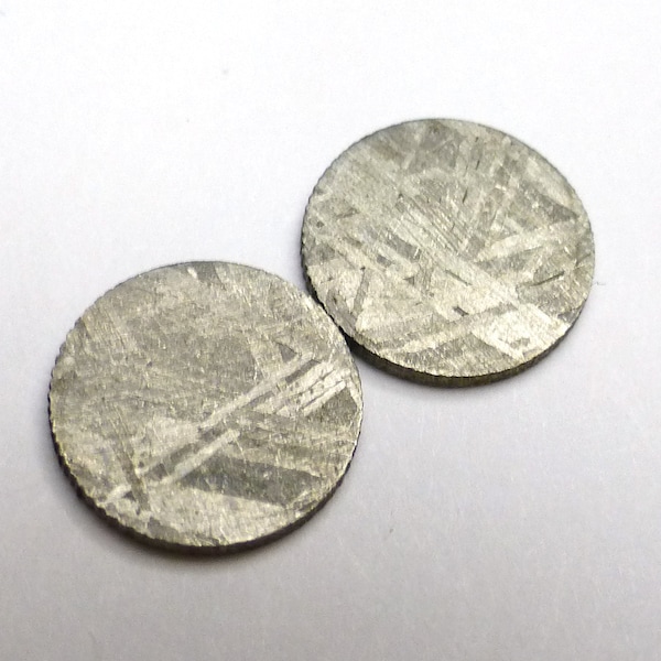 Par de pendientes de meteorito de 6 quilates, cabujón de 10 mm, Muonionalusta, Suecia, descubierto en 1906, espacio exterior, masculino, regalo, metal, rareza.