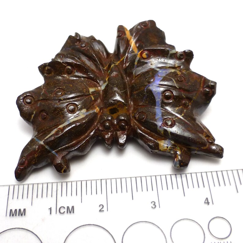 Boulder Opal Butterfly Focal Bead Australian 3D Carved AMAZING Matrix One of a Kind handmade Unique Migration Christmas Gift