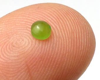 3mm Nephrite Jade Cabochon Calibrated Round Smooth Natural Green Vintage New Old Stock Ring Stone