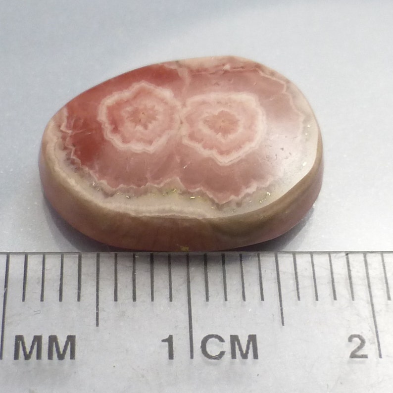 Rhodochrosite Bulls Eye Cabochon Translucent Stalactite Stalagmite Gemstone One of a Kind Rare Handmade Lisajoy Sachs Design Pink