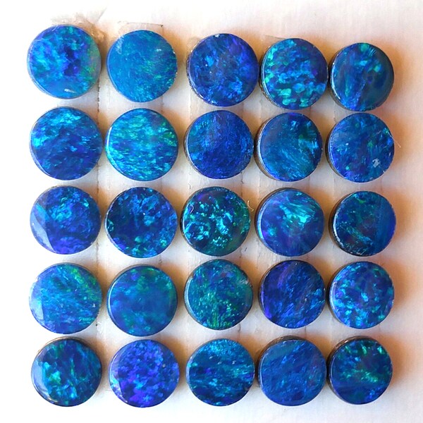 Opal Cabochon 4mm Round Blue Cobalt Green Australian ONE Stone Perfect for Stacking Rings Jewelry Confetti Pin Fire Sparkle Teal Aqua