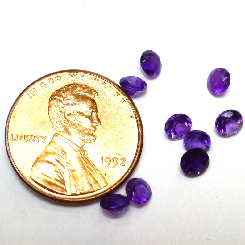Amethyst Loose Gem Stones 4mm Round Brilliant Cut Calibrated Etsy